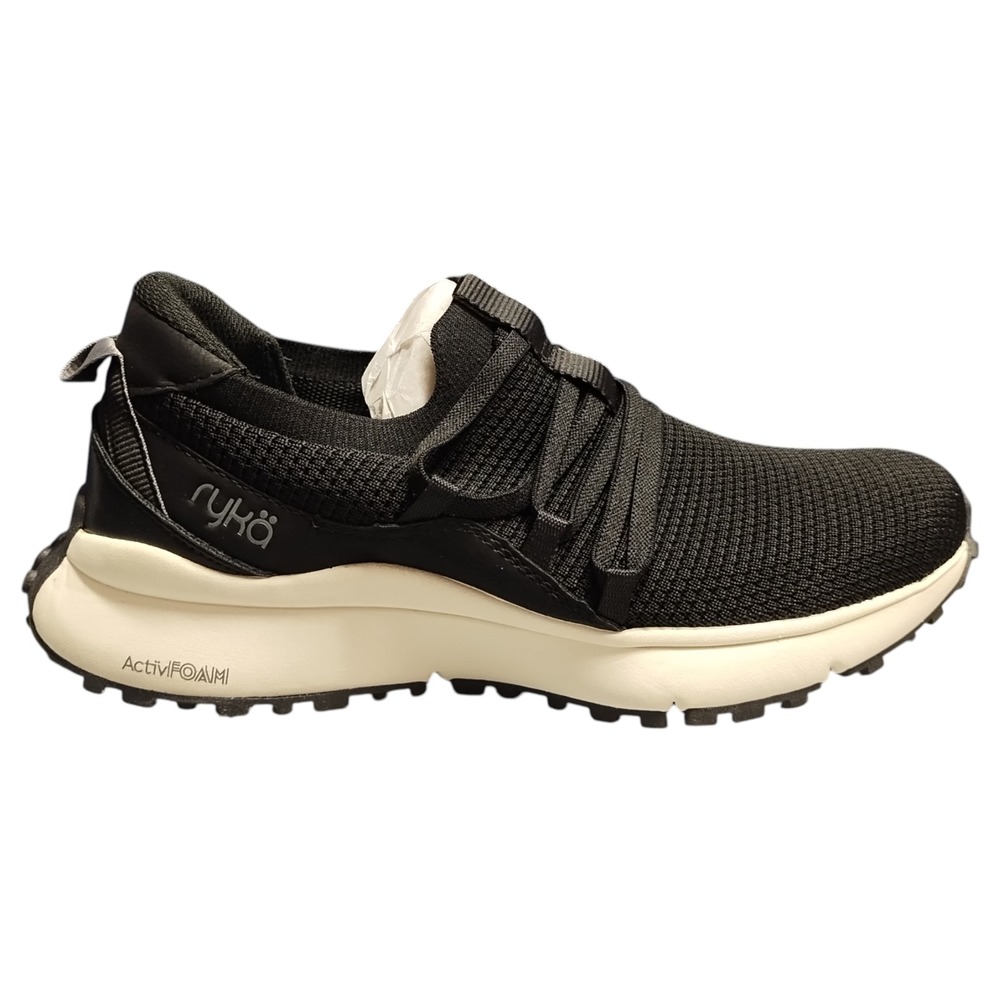 Ryka Jumpstart Lace Slip-On Sneakers Women's US 9.5M Black Casual Arch Support